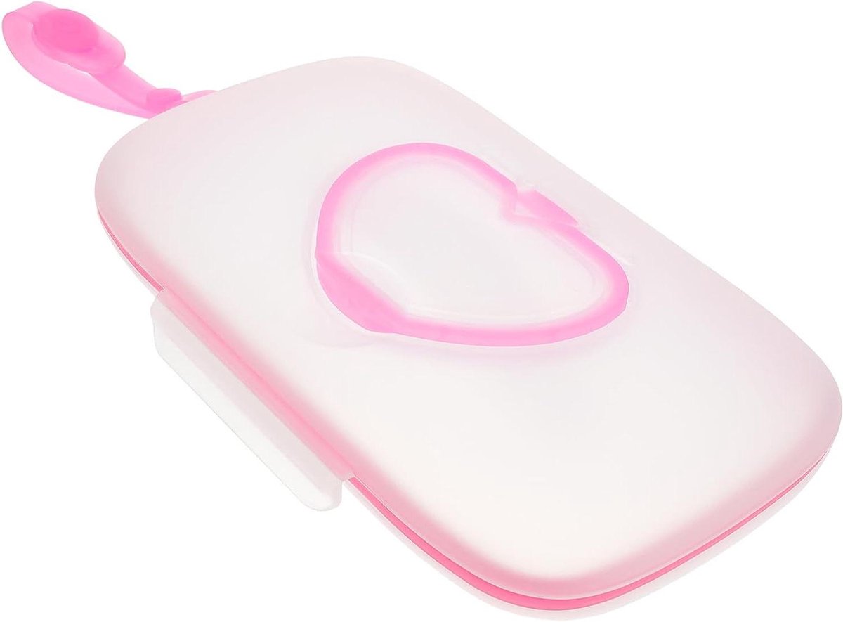 Draagbare Doekjesbox - Reis Pouch - Baby Verzorging - Voorkomt Uitdroging - 22 x 13.5 cm - Roze