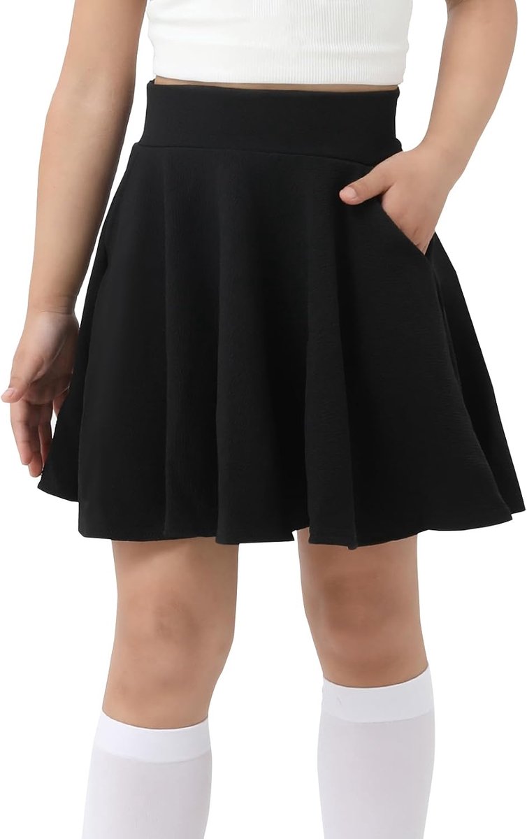 Rok voor meisjes, tennisrok, geplooid, hoge taille, casual, minirok