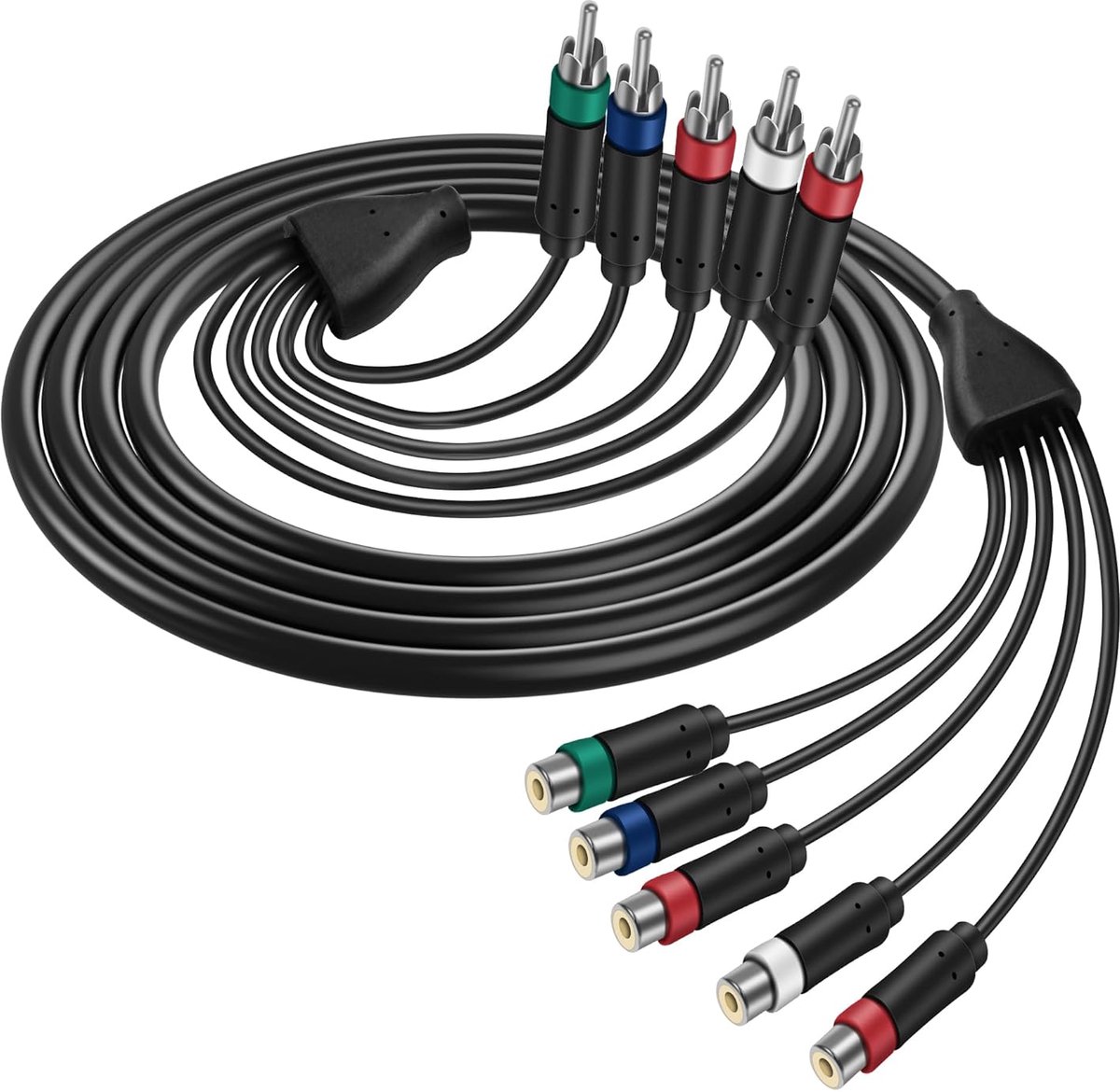 5RCA-stekker naar bus, audio-videokabel, YPbPr component video-verlengkabel voor dvd-speler, VCR, videocamera, HDMI crossover, set Top Box (1,8 m)