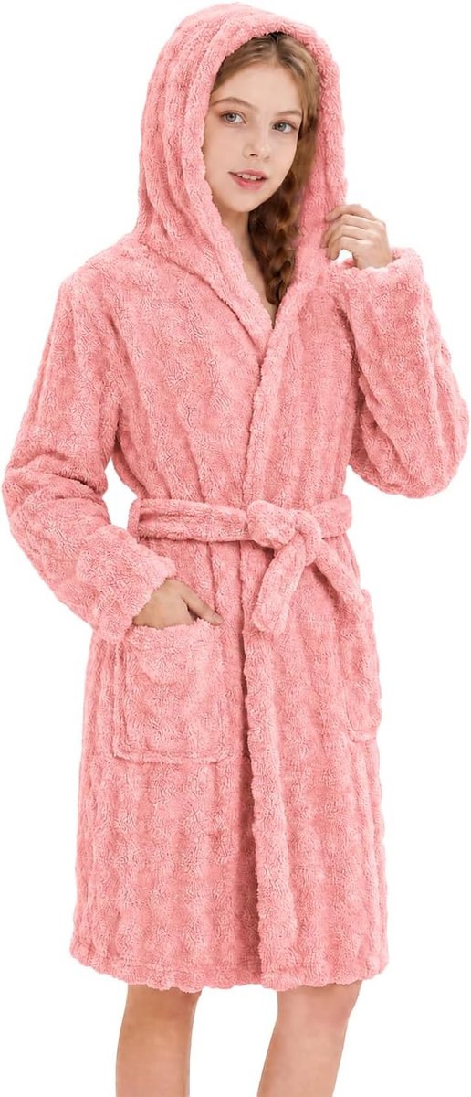 Kinderbadjas van fleece met capuchon Zachte absorberende kinderbadjas