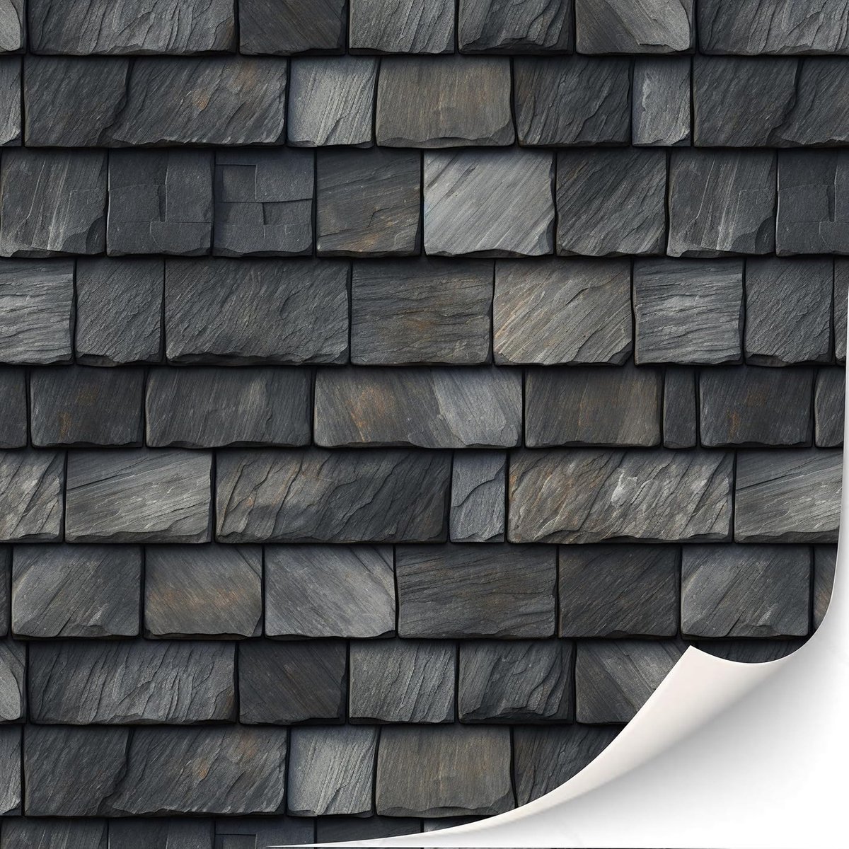 3 vellen zelfklevende dakpannen en dakshingles voor poppenhuizen schaal 1:12 (dakshingles leisteen)