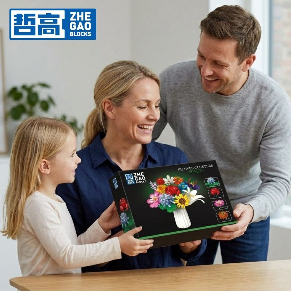 Zhe Gao 11053 Cluster Boeket bloemen bouwset | Botanical Flowers Collection modelbouw | Classic Creator STEM speelgoed bouwpakket voor volwassenen en kinderen | Educatief decoratie kunstbloemen niet geschikt voor Lego | bouwdoos met 1064 bouwstenen — afbeelding 5