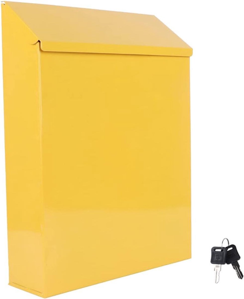 Wandmontage Brievenbus - Suggestiebox Mailbox - Vertrouwelijke Informatie Opslaan - Creatief Geel Ontwerp - 30x23x6 cm - Geel