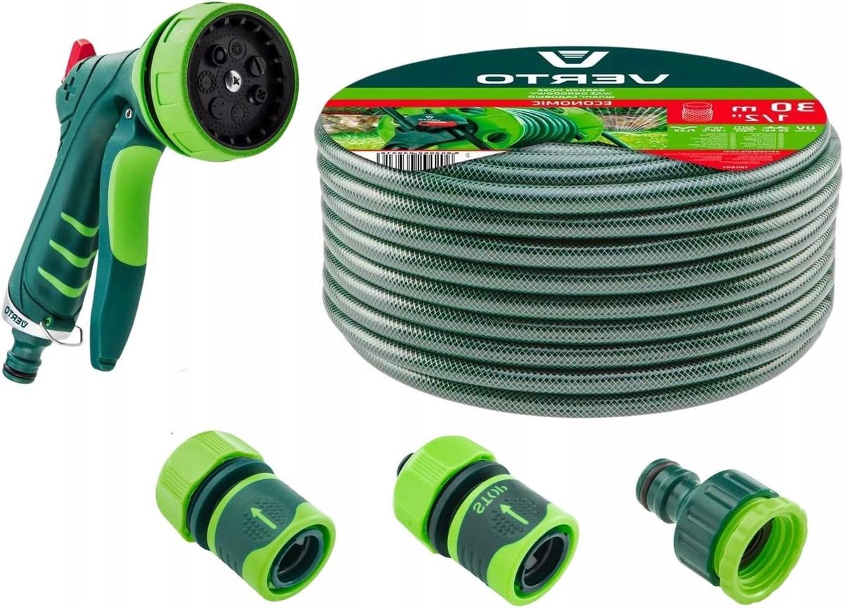 Tuinslang Set - Tuinirrigatie Kit - Buiten Bewateren - UV-bestendig - 30 meter - Groen