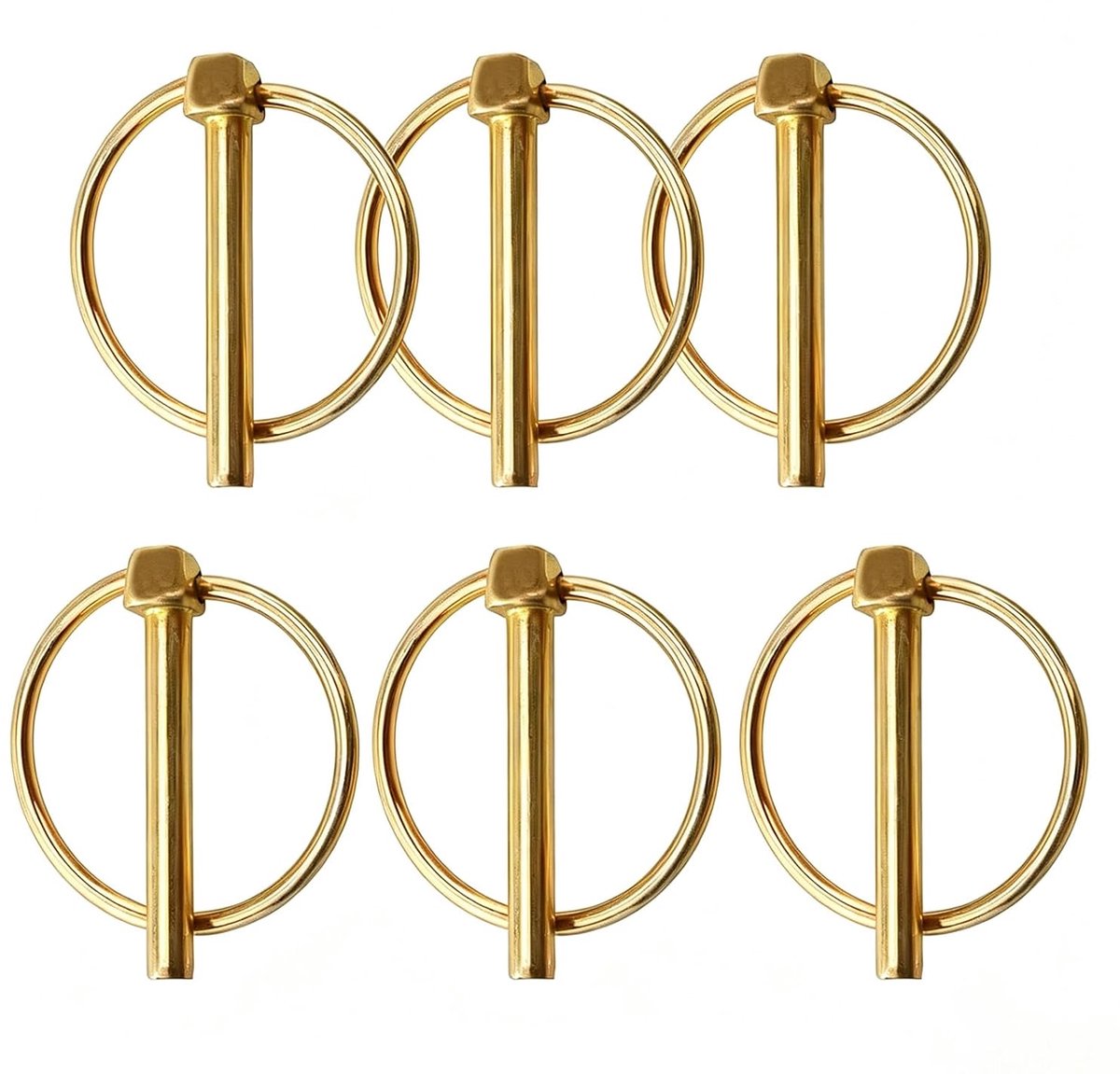 vouwsplinten 6 stuks, vouwsplinten 4,5 mm x 36 mm, verzinkte beveiligingssplint met veerbevestiging, borgbouten, voor aanhangwagens, tractoren, fietsen, boten