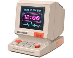 Divoom MiniToo Retro Bluetooth Speaker met 1,77 inch Pixelscherm – Wekker, Witte Ruis en Pixel Art