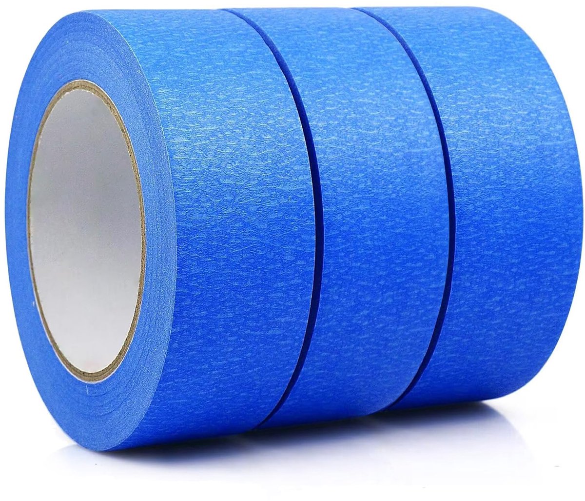 Schildertape (48 mm x 50 m) | 3 x schildersblauwe tape crêpetape voor schilderwerk, renovaties en afdichtingstape | afplakband voor schilderen, renoveren, lakken