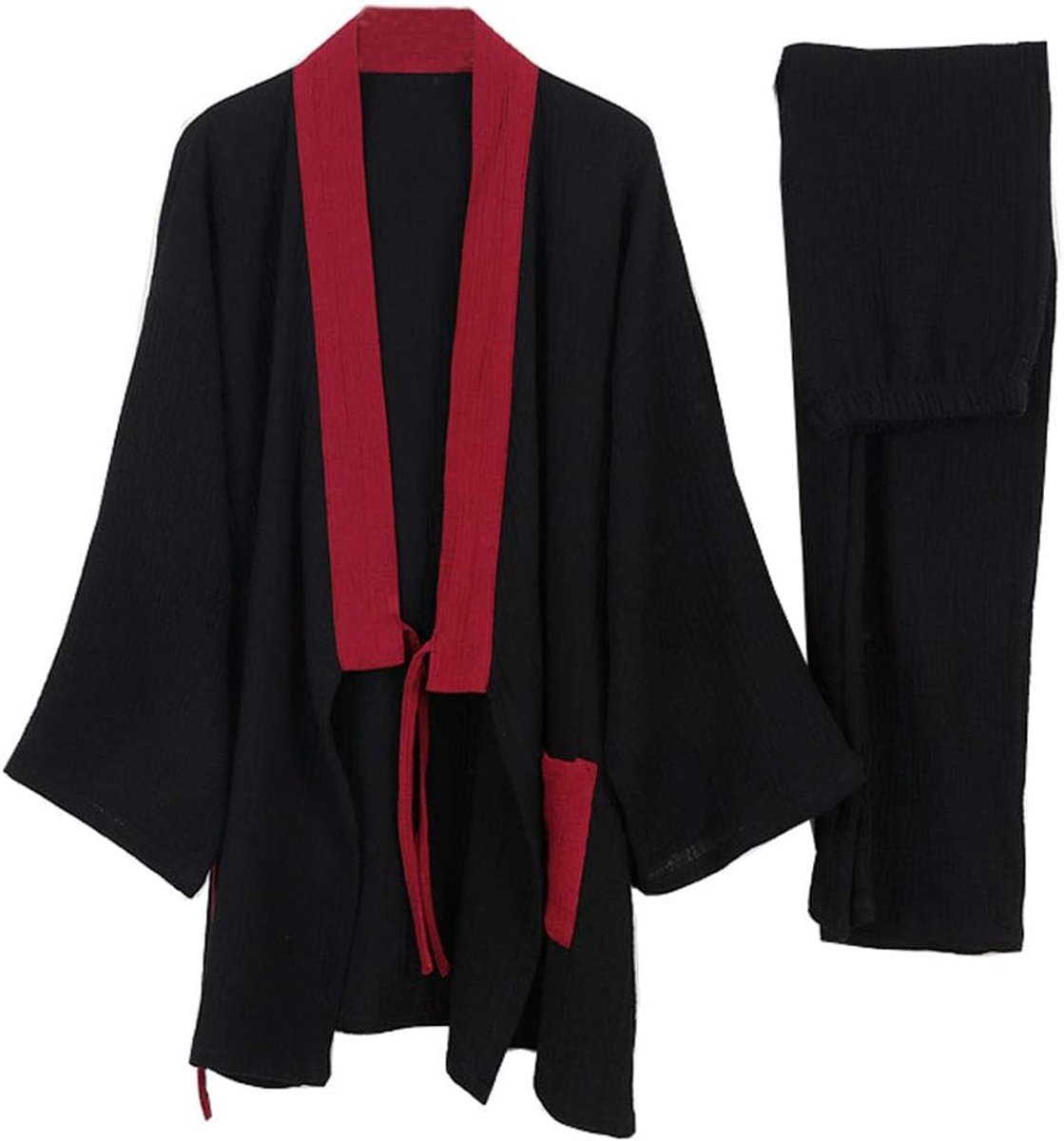 Japans merk kimono-katoenen hanfu-pyjama-pak voor heren in oversized taoïstische kleding Zen, kleur 2, M