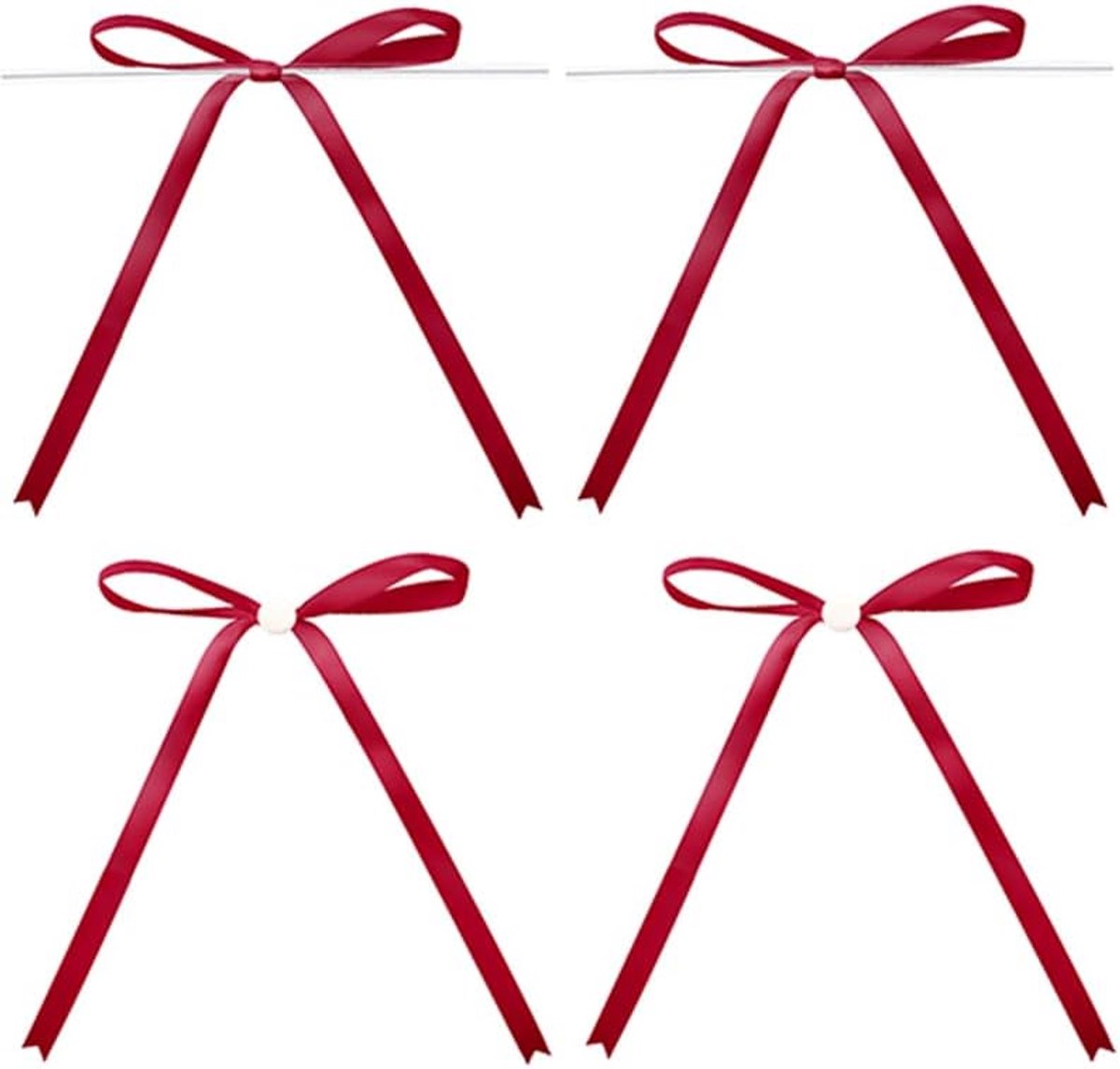 Bourgondiëroze Satijnen Lintset: 13x18cm Lijmpunten en Draadbinders Geschenklinten voor Verpakking, DIY Knutselen, Bruiloft, Feest – 30 Stuks