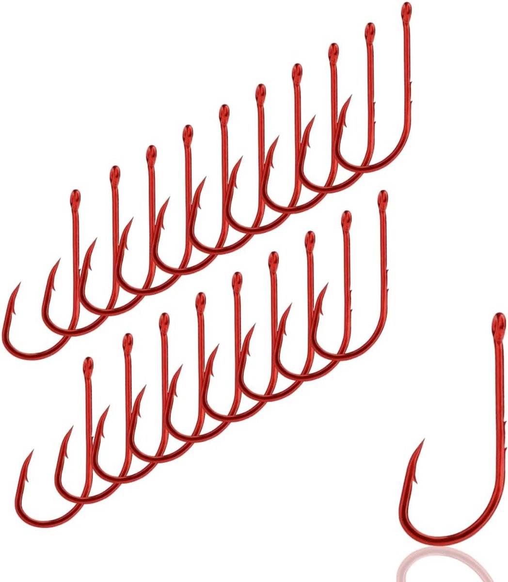 Haken in 10 Maten, Palinghaken, Wormhaken, Vishaken, Scherp, Voor Worm