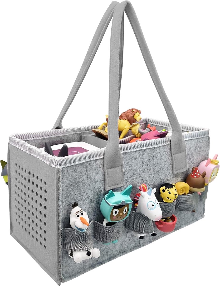 Speciaal voor de Toniebox ontwikkelde draagtas, tote bag, voor transport en bescherming van Tonie Starter Set en accessoires, bevat 20-30 Tonie-digitale poppen (grijs)