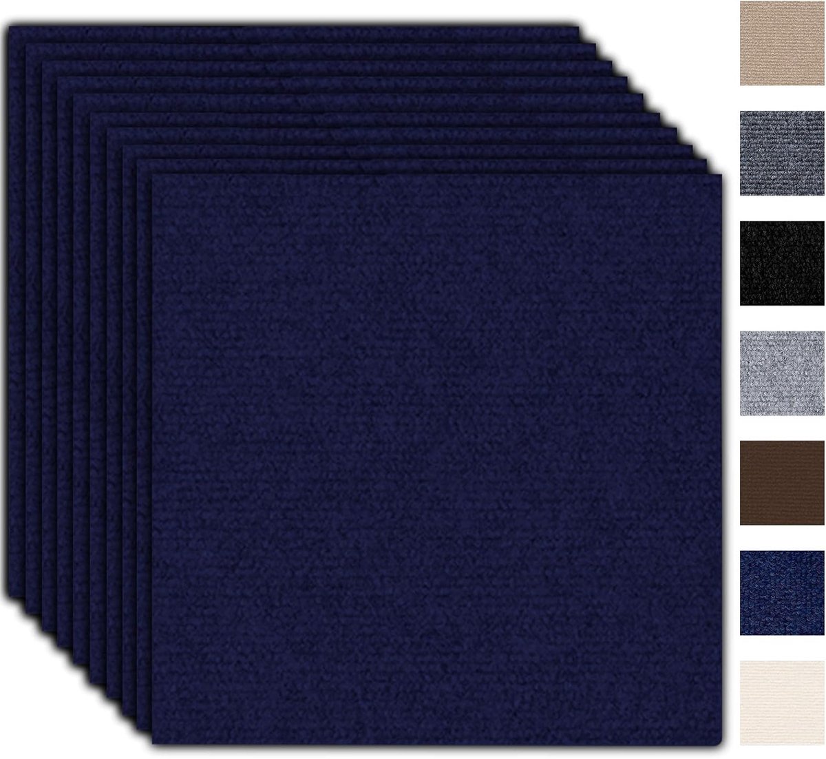 30 x 30 cm, zelfklevend, set van 10, 0,9 m², tapijt, duurzaam tapijt met achterkant, tapijttegels voor woning, kantoor, commercieel
