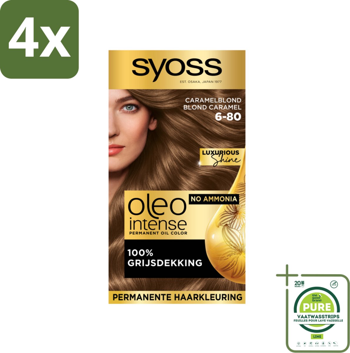Syoss Oleo Intense - Haarverf - 6-80 - Caramelblond - 115ml x 4