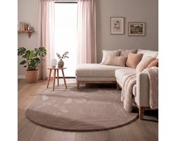 NATURL. Ovaal laagpolig vloerkleed - Cozy Taupe - 140x200cm