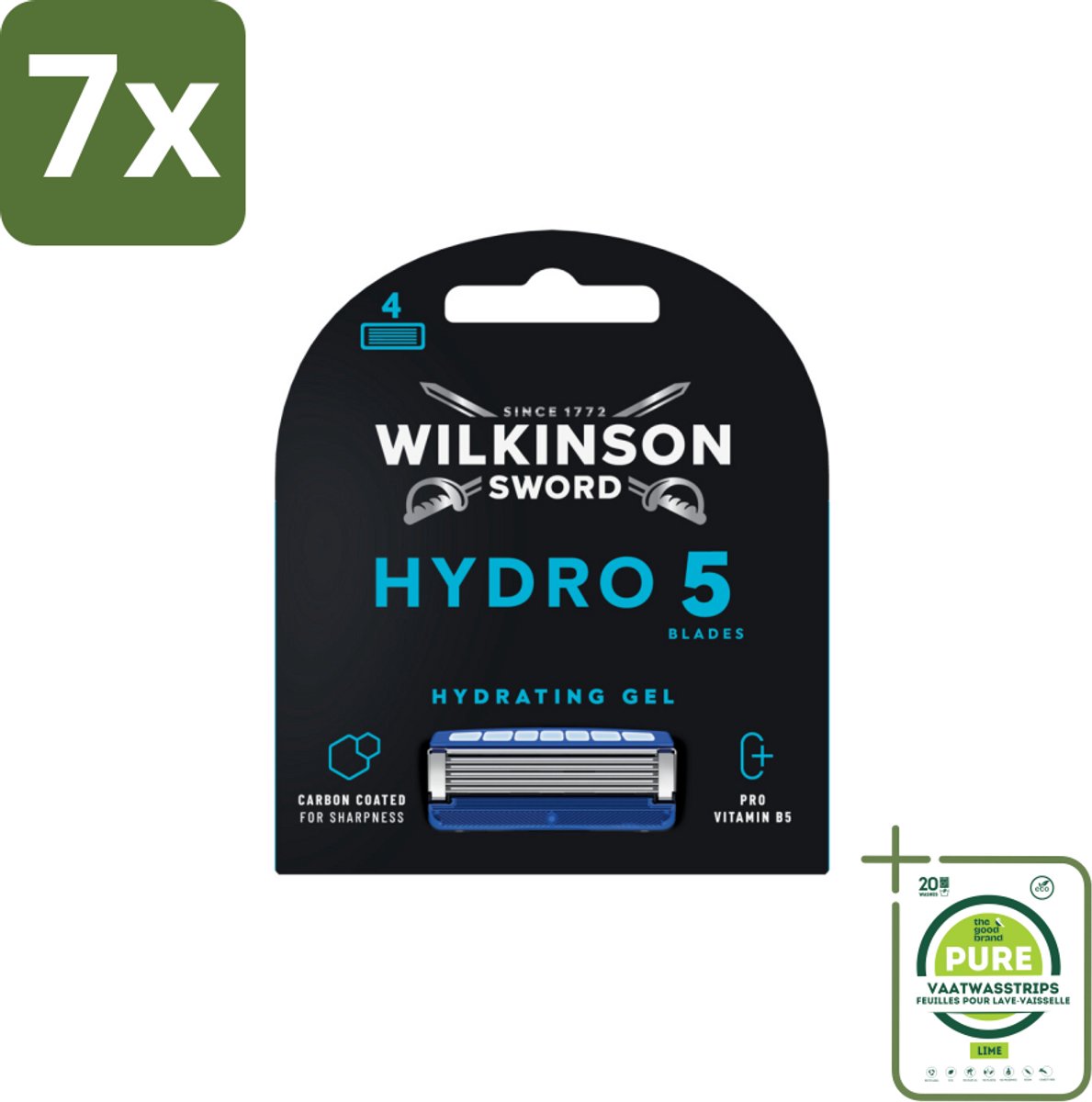 7 x Wilkinson Sword - Navulmesjes - Hydro 5 Skin Protection - Beschermend - 4 mesjes - Grootverpakking - Scheermes - Scheermesjes - Hydro 5 - Wilkinson Sword - Scheermes Voor Mannen