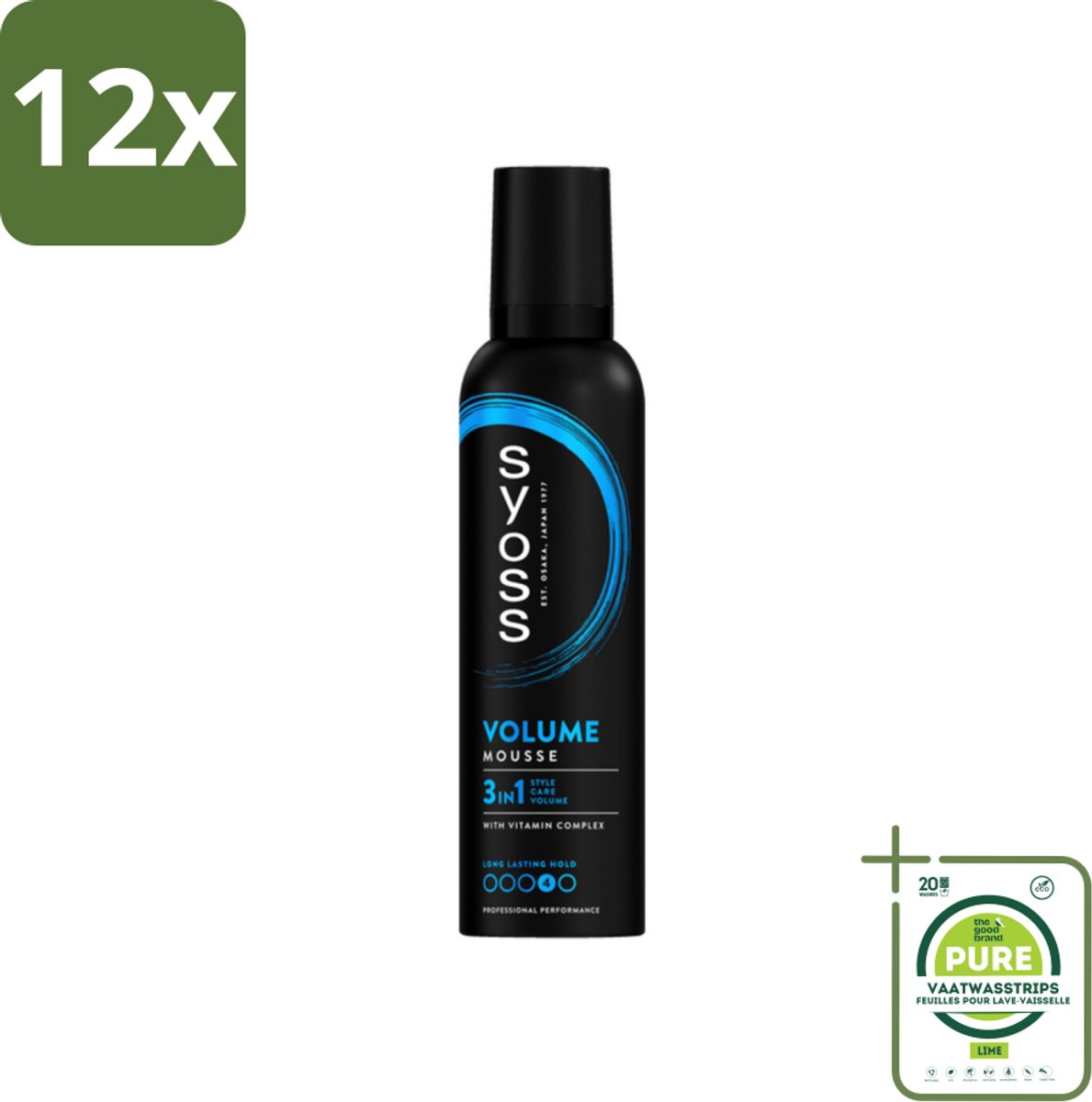 Syoss - Volume - Haarmousse - Langdurige Volume - 250 ml - Voordeelverpakking - 12 stuks - Haarvolume - Volumineuze styling