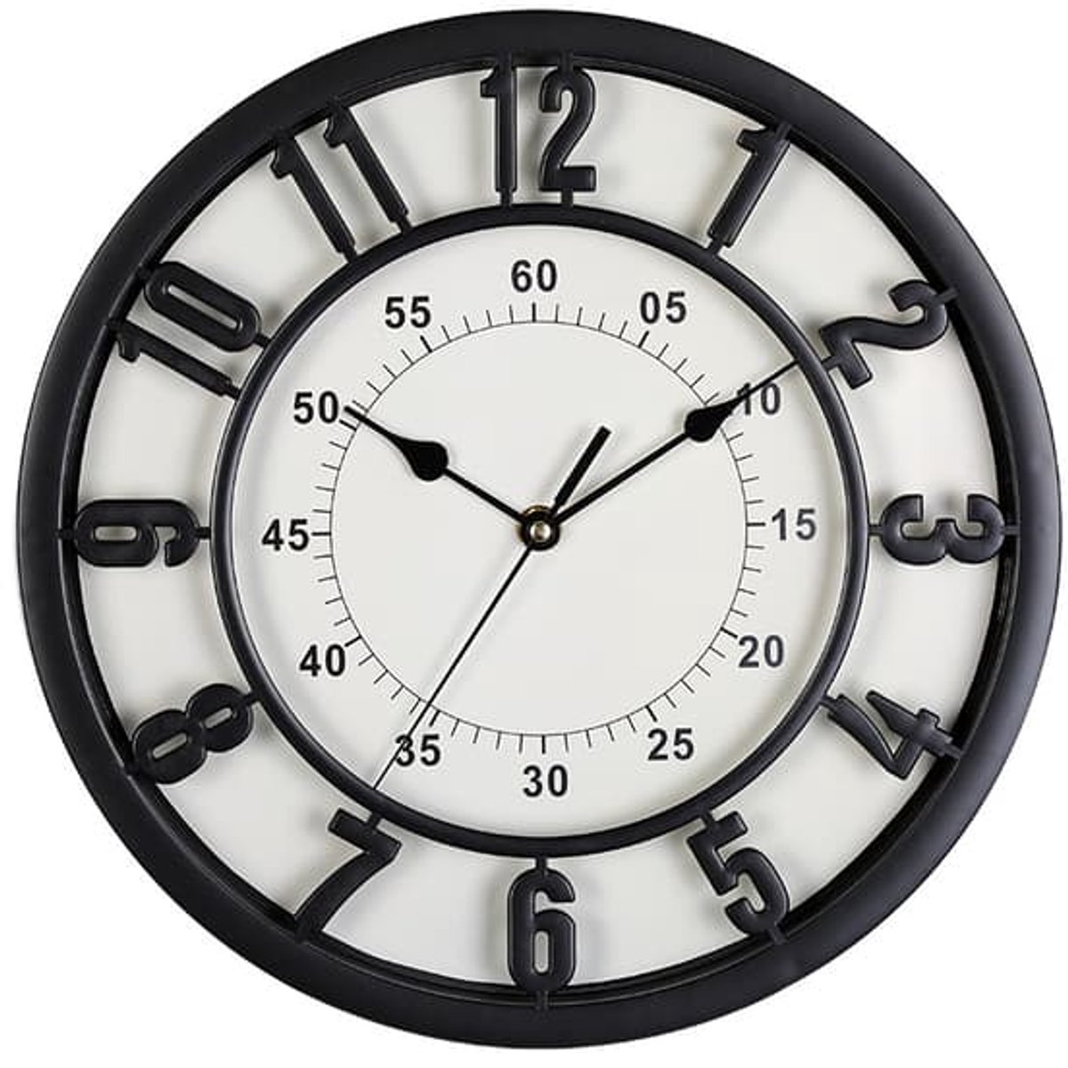 12-inch slaapkamerwandklok, Europese retro wandklok, woonkamerwandklok, verandawandklok, huiswandklok, binnenwandklok, stille secondewijzer.
