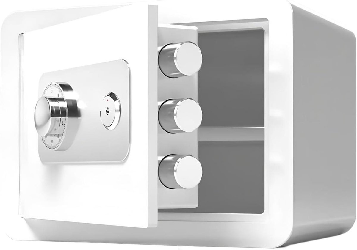 Stalen Kluis - Geldkluis Mini - Waardevolle Spullen Beveiligen - Mechanisch Slot en Sleutel - 25cm - Zwart
