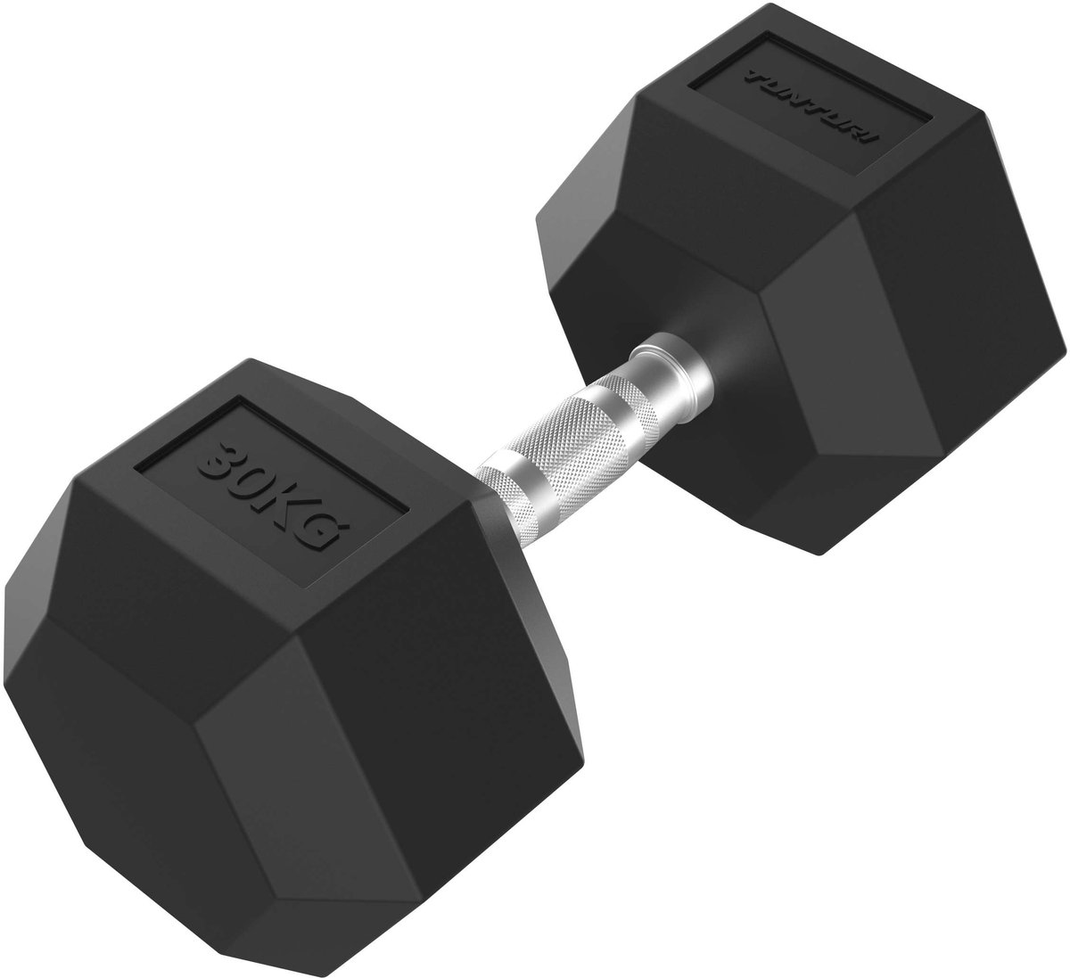 Tunturi Platinum Hexa Dumbbell - Rubber - 1x 30kg - Zwart