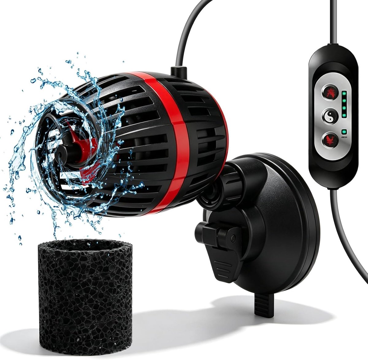 SnelShoppen - Aquariumpomp Wavemaker, aquariumcirculatiepomp met controller, magnetische golfpomp voor zeewater, 12 W 7000 l/h voor 50-100 cm tankgroo