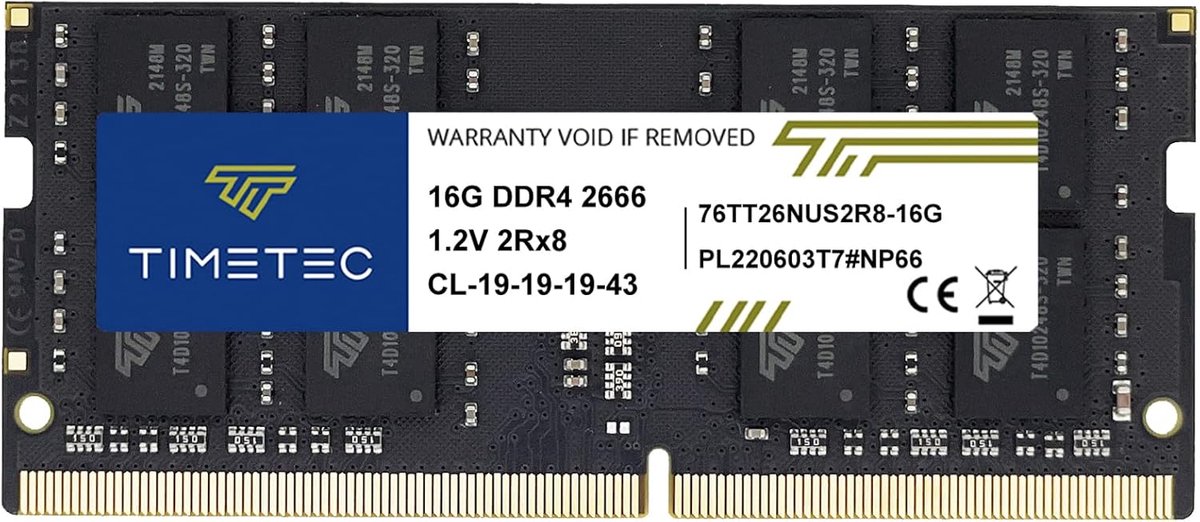 Timetec Elite 16GB DDR4 2666MHz (PC4-2666V) PC4-21300 SODIMM laptop-RAM – 260-pins 1,2V CL19 non-ECC ongebufferde - ShopVlot