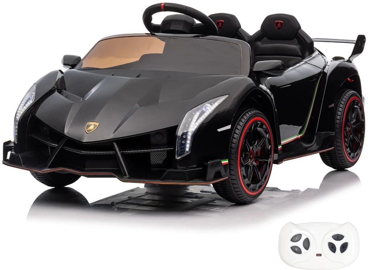 Lamborghini Veneno - Elektrische kinderauto - 1 tot 6 jaar - 12V accu - Zwart