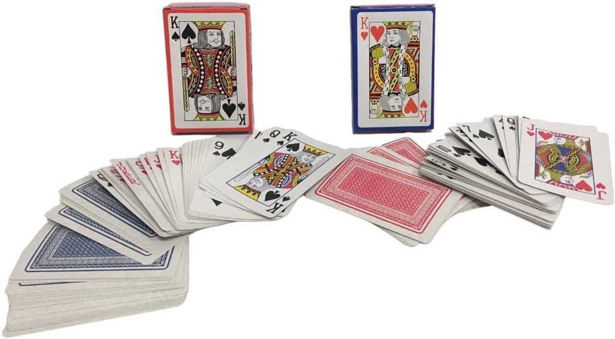 Speelkaartenset 2 Decks - Gelamineerde Kaarten - 108 Kaarten - Voor Poker, Rommé, Black Jack