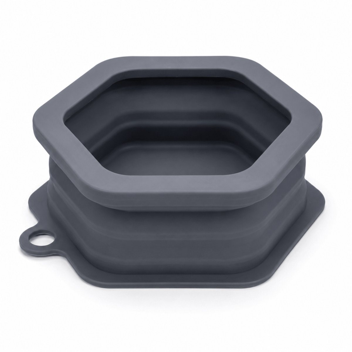 Bobypet - Opvouwbare Hondenvoerbak & Drinkbak voor Onderweg - Lekvrije Siliconen Hondenbak met Karabijnhaak - Draagbaar & Compact voor Wandelen, Reizen & Camping - Grijs