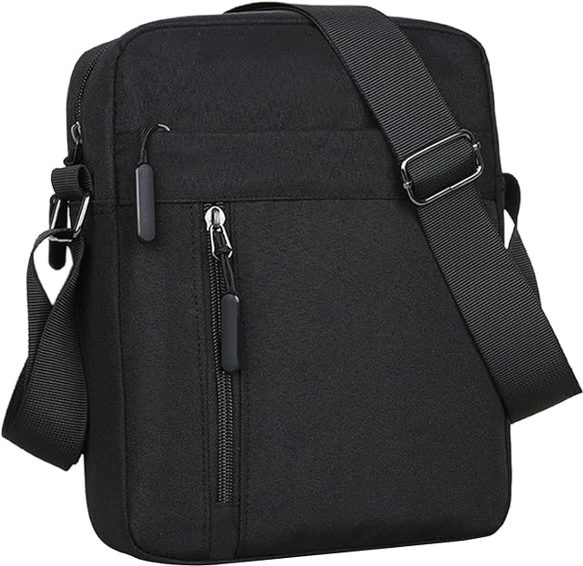 Bobypet - Lichtgewicht Anti-Diefstal Crossbody Tas voor Heren - Waterafstotende Nylon Schoudertas & Sling Bag met 5 Vakken - Ruime Messenger Bag voor Reizen, Werk en Sport - Vaderdag Cadeau Tip - Zwart