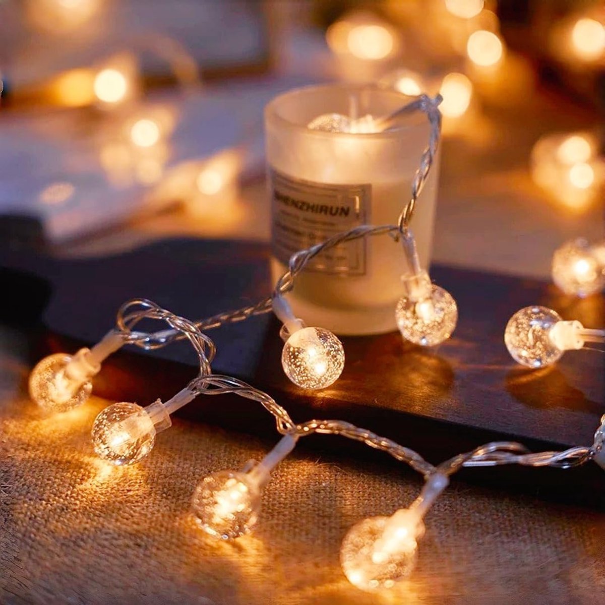 Lichtsnoer met 40 LED Globes - 6 meter Warm Wit - Batterij Aangedreven - Perfect voor Slaapkamer Decoratie - SnelShoppen