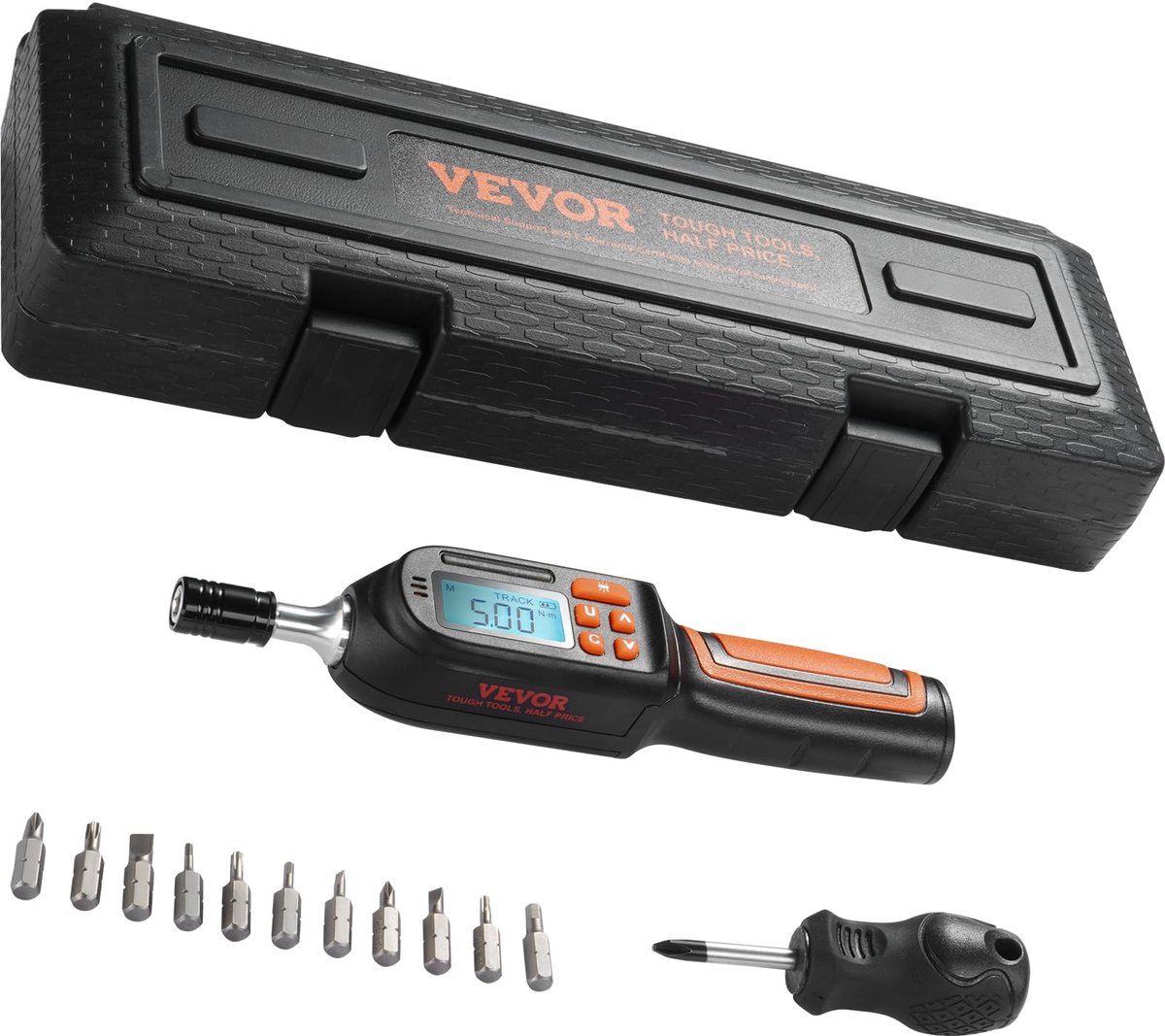 SnelShoppen - Digitale momentschroevendraaier 1/4" met LCD, 2,6-70"-lbs koppelbereik, precisie momentsleutel voor elektriciens, 0,01 Nm incrementele t