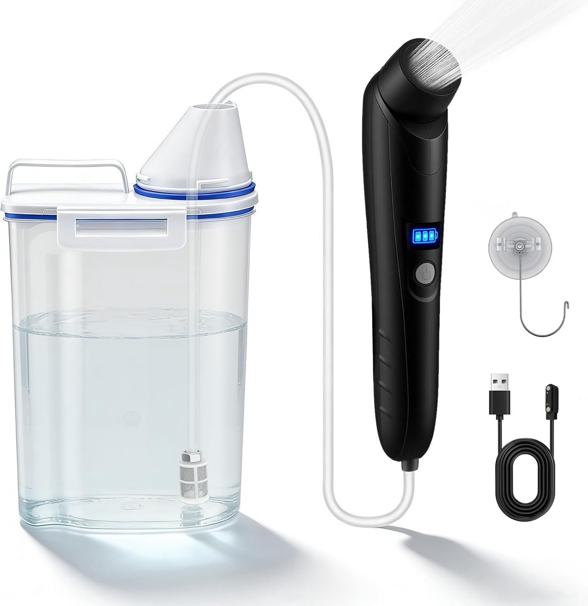 SnelShoppen - Draagbare Bidet 2.5L met USB Opladen, Elektrische Achterste Douche met Verstelbare Spuitkop, Hygiëne voor Thuis, Kamperen, Reizen, Zwart