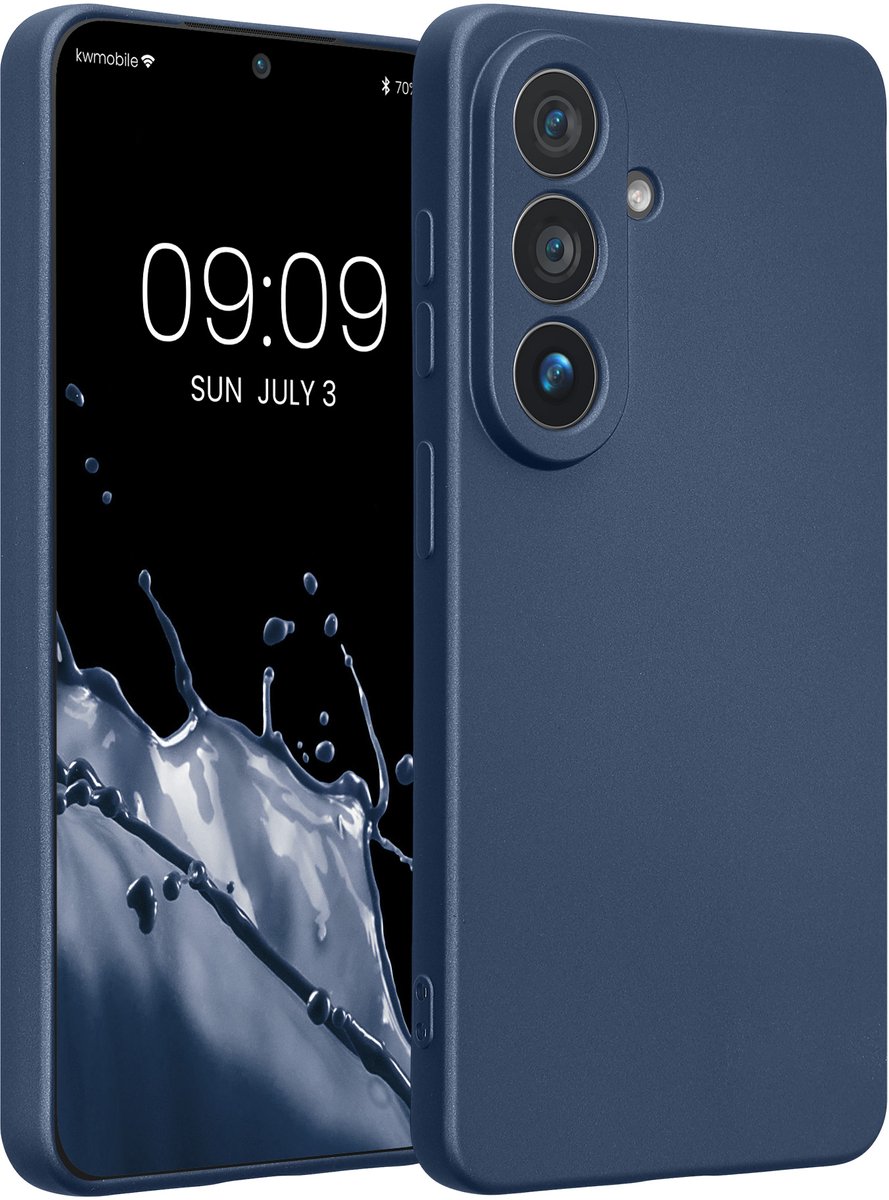 kwmobile metallic telefoonhoesje van TPU - geschikt voor Samsung Galaxy S26 - Flexible case voor smartphone - In metallic blauw
