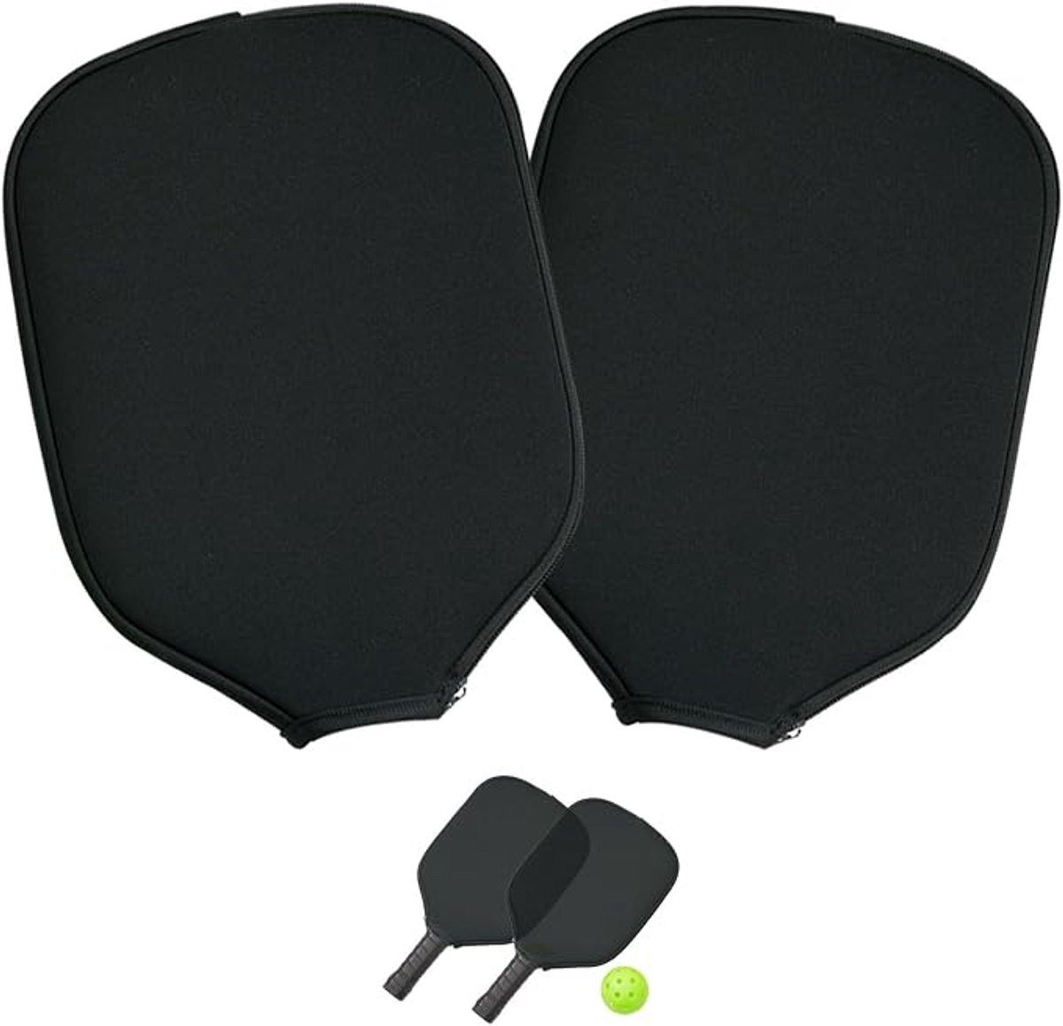 2-delige set - Peak racket beschermhoes - Peak rackethoes - Opbergtas voor rackets - Krasbestendig - Compatibel met de meeste standaard Peak rackets - Zwart