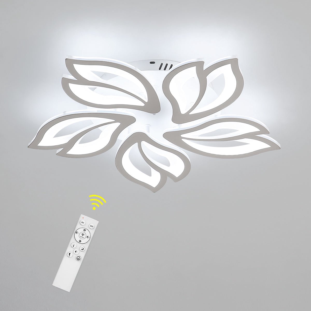 Riserva LED Plafondlamp Wit - 45W - Dimbaar 3000-6500K - APP & Afstandsbediening - Moderne Bloemvormige Plafondlamp voor Woonkamer en Slaapkamer