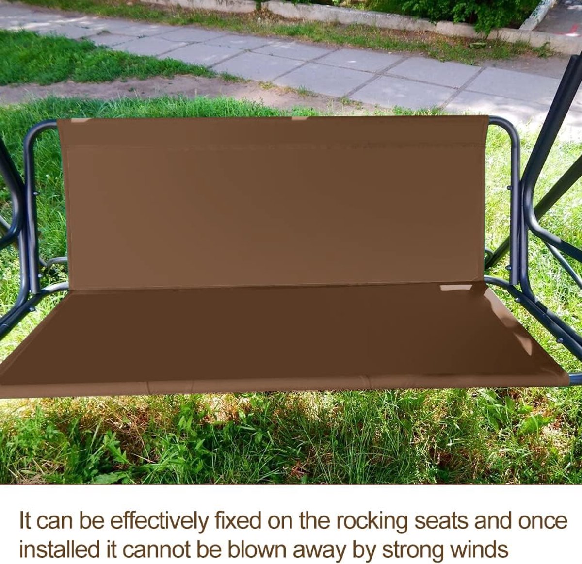 Tuinstoelhoes swingstoel 2-3 personen - bruin - weerbestendig - eenvoudig te installeren - SnelShoppen