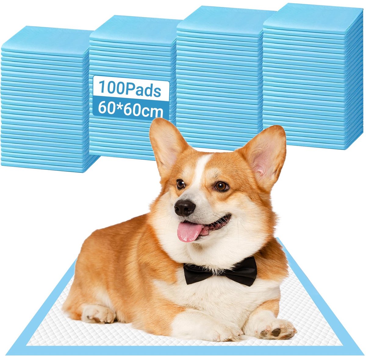 Thijox - 100 stuks hygiënekussens voor honden en puppy's 60x60 cm, 6-laags ultraabsorberend, lekvrije trainingsmatten, wegwerp kuisheid leerkussen, pe