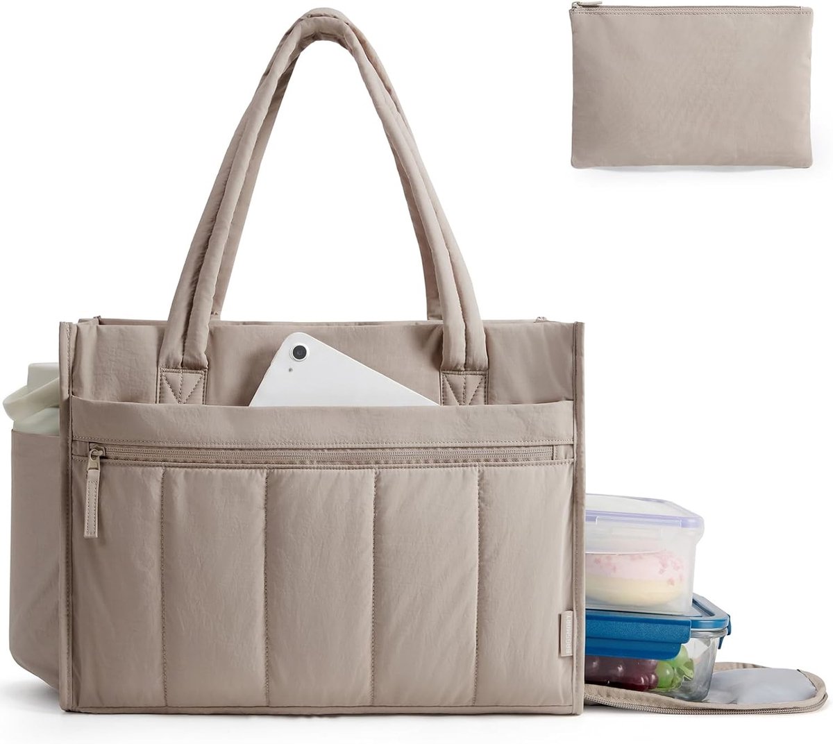 Dames Handtas met Geïsoleerd Koelcompartiment voor 15.6 Inch Laptop, Ideaal voor Werk, School en Universiteiten, Lichtgewicht Schoudertas met Lunchvak