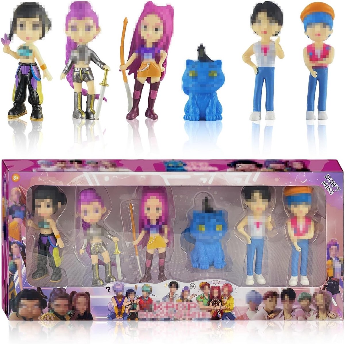 6 Stuks Mini Cartoon Anime Figuren van PVC, Schattige Decoraties voor Thuis en Kantoor, Perfect Cadeau voor Fans en Volwassenen