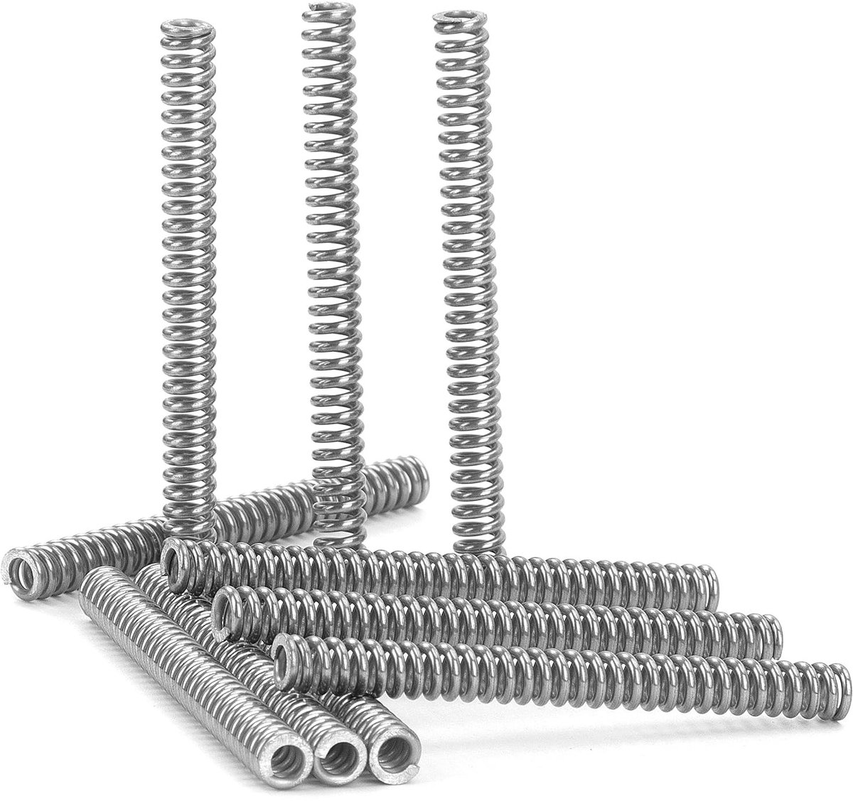 Compression veren 60 mm roestvrij staal, draaddiameter 1.2 mm, buitendiameter 6 mm, veerkracht 8.4 kg, set van 20 stuks voor precisietoepassingen en industriële projecten
