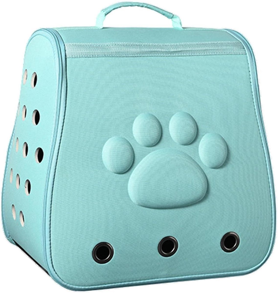 Draagtas Huisdieren - Reisdrager Kat Hond - Veilig Vervoer - Ademend Mesh Ontwerp - 42x38x27 cm - Blauw