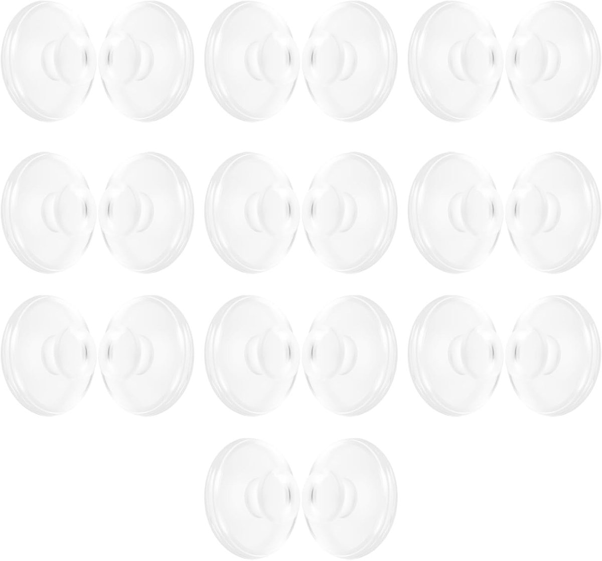 10 paar 9 mm ronde inschuifbare siliconen neus pads compatibel met