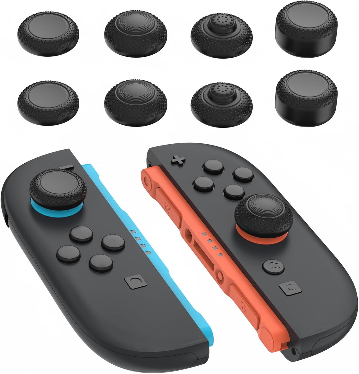 8-in-1 Pro Duim Gripdoppen voor Nintendo Switch 2 2025, Ergonomische Anti-Slip Joystickdoppen voor Joycon 2 Grip, Thumbstick Covers Accessoires voor Switch 2-8 Stuks (Zwart)