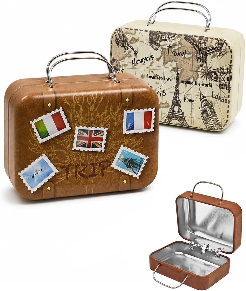 decoratieve koffer, geldcadeau, verpakking, bruiloft en reisvouchers