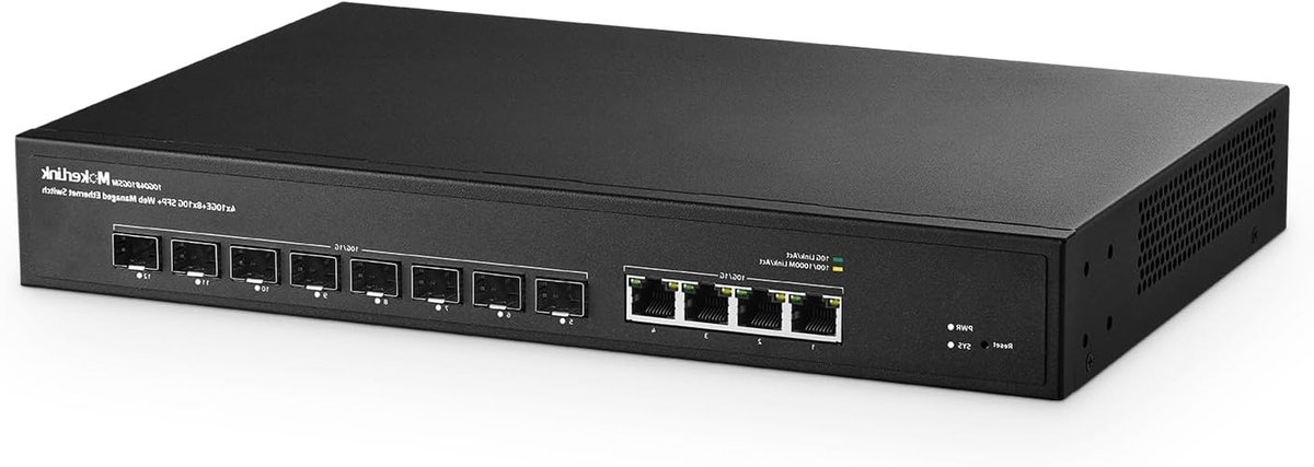 Managed Switch - Netwerk Switch - Netwerk Uitbreiden - 240 Gbps Bandbreedte - 12 Poorten - Zwart