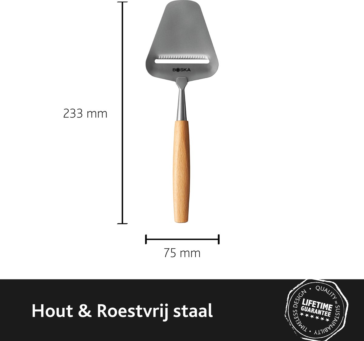Boska Kaasschaaf Amigo â€“ Schaaf Voor Belegen en Oude Kaas â€“ Non-stick â€“ Ergonomisch â€“ RVS en Beukenhout — cadeau in Kookcadeaus - foto 7