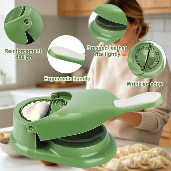 6 stuks dumpling maker, ravioli maker, dumplingvormer, ravioli in 3 maten en 3 ronde uitsteekvormen, Pierogi en Gyozas, klein/middel/groot B — afbeelding 2