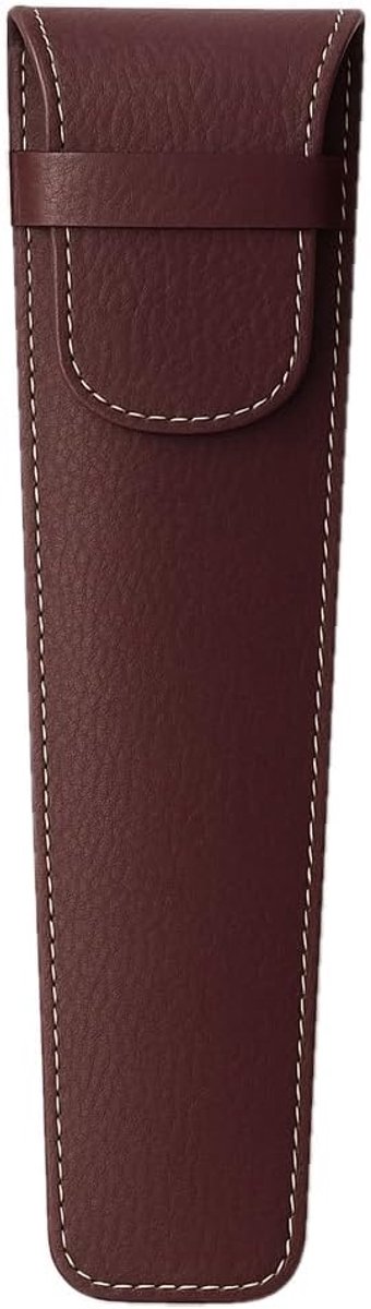 Waaierhoes met Flap - Luxe Waaieretui & Waaierbescherming - Beschermhoes voor Opvouwbare Waaier - Compact Leren Etui Fan Sleeve - Kersen - 25 cm