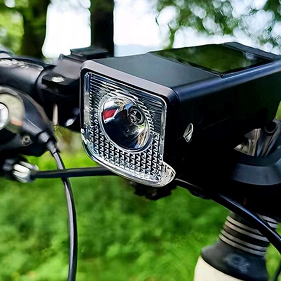 3-in-1 LED-fietslamp - 2000 mAh - Drie lichtstanden - Met afstandsbediening - Fietsclaxon met verlichting - Draadloze snelheidsmeter - Geschikt voor mountainbikes en racefietsen - Zwart — afbeelding 3