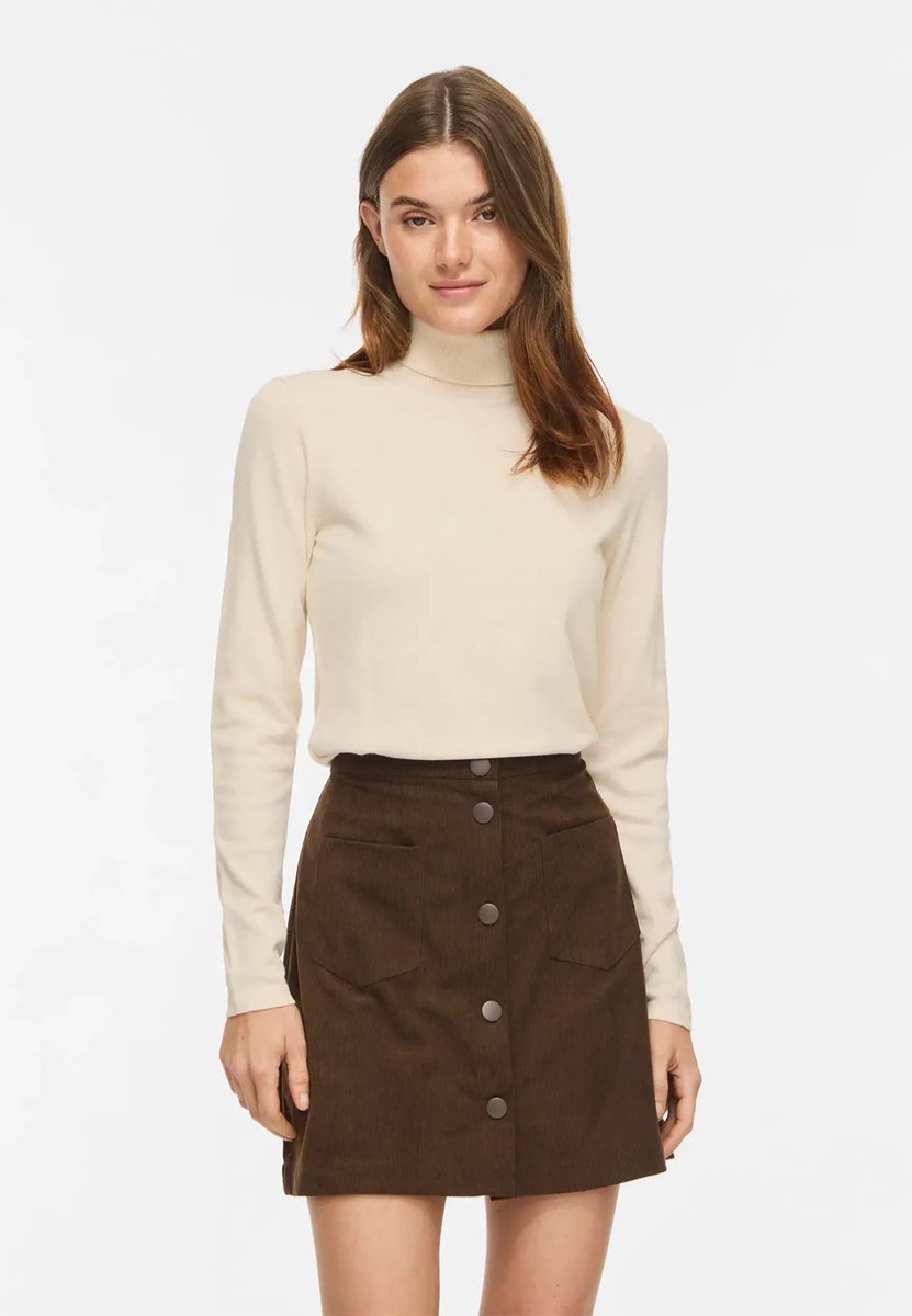 Vila Trui Vimalu Rollneck L/s Knit Top Noos 14115276 Sandshell/melange Dames Maat - S